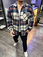 Стильная яркая клетчатая рубашка мужская рубашка байковая качественная в клетку