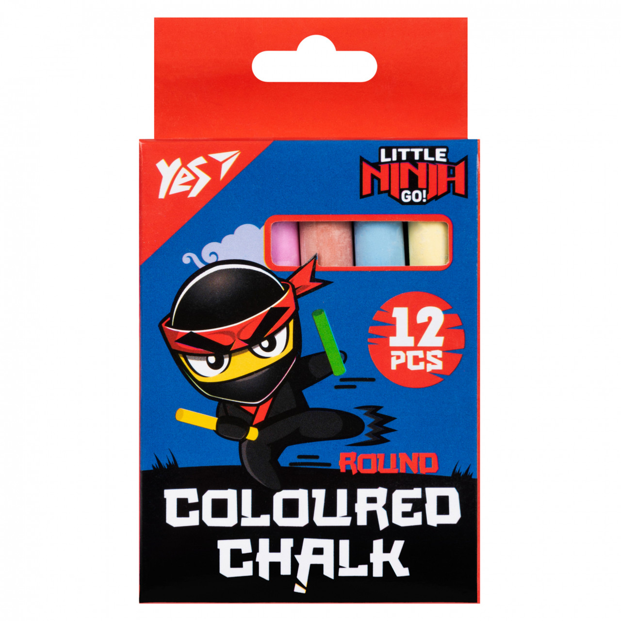Крейда кольорова Yes Ninja 12 шт кругла, фото 1