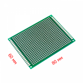 Макетна плата для пайки 60x80mm двостороння