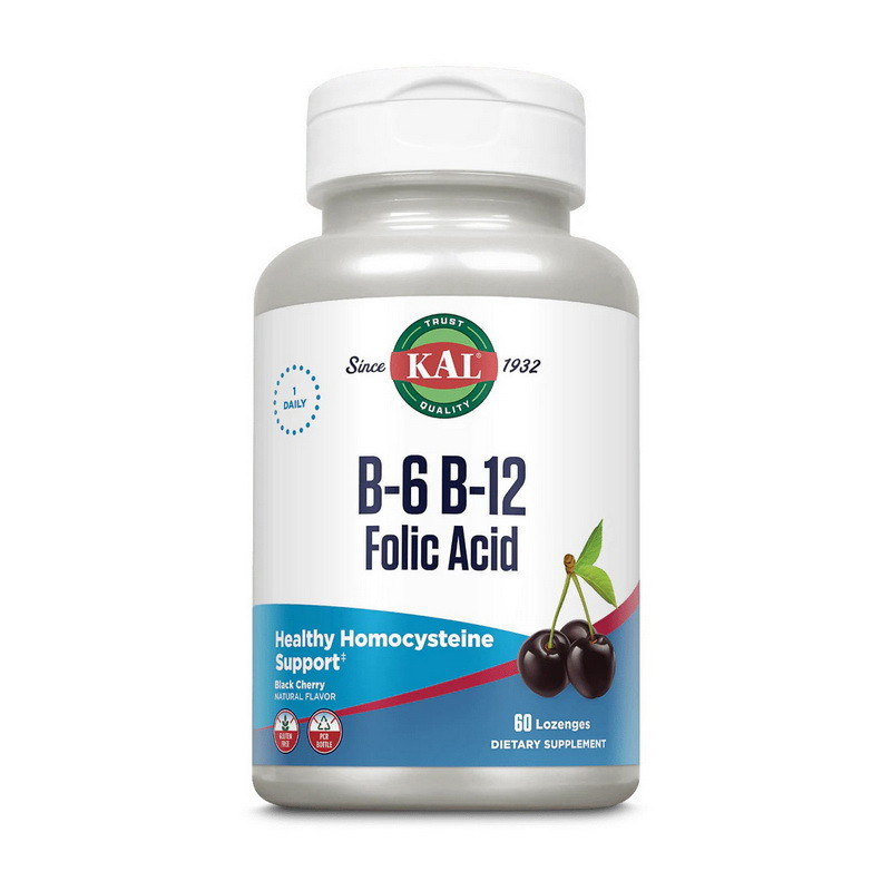 B-6 B-12 Folic Acid (60 lozenges, natural berry)