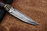 Подарунковий ексклюзивний ніж ручної роботи Дракон 2, з мозаїчного дамаску 60 HRC зі шкіряним чохлом у комплекті, фото 4