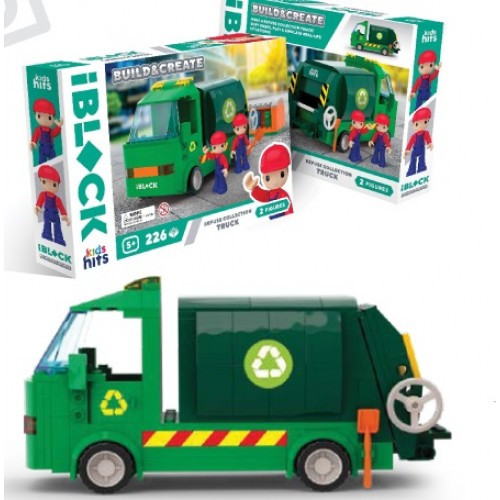 Конструктор Kids hits IBLOCK JUNIOR KH17/005/2 226дет. Вантажівка для збору сміття в кор.32х21