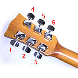 Колки для акустичної гітари (хром) комплект 6 шт. закриті, фото 4