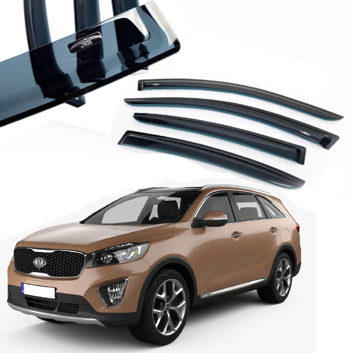 Дефлектори вікон вітровики HIC для Kia Sorento 2015-2020 (K42), фото 1