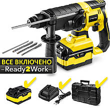 Акумуляторний перфоратор Trotec PRDS 20-20V з Li-Ion акумулятором 4 Аг 2 Дж SDS-plus кейс для буріння та завинчування