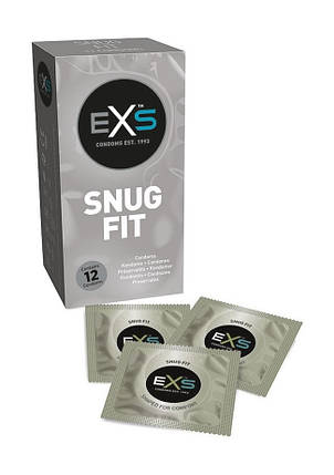 Презервативи EXS SNUG FIT щільно прилеглі, веганські (ціна за пачку, 12 шт.), фото 1