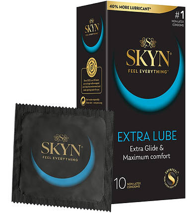 Презервативи ультратонкі SKYN Extra Lube з поліізопрену (ціна за пачку, 10 шт., фото 1