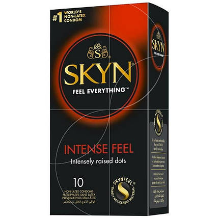 Нелатексні презервативи SKYN Intense Feel з шипами, що виступають (ціна за пачку, 10 шт.), фото 1