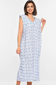 Нічна сорочка жіноча батальна білого кольору з принтом р.64 195843M