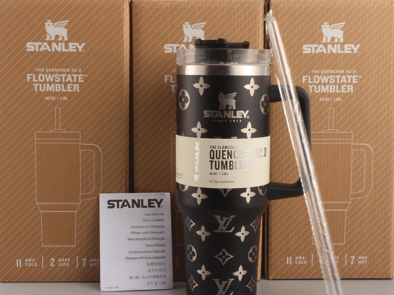 Термос термочашка Stanley Quencher H2.0 Tumbler з нержавіючої сталі 1,18 л Black Monogram KT6007829, фото 1
