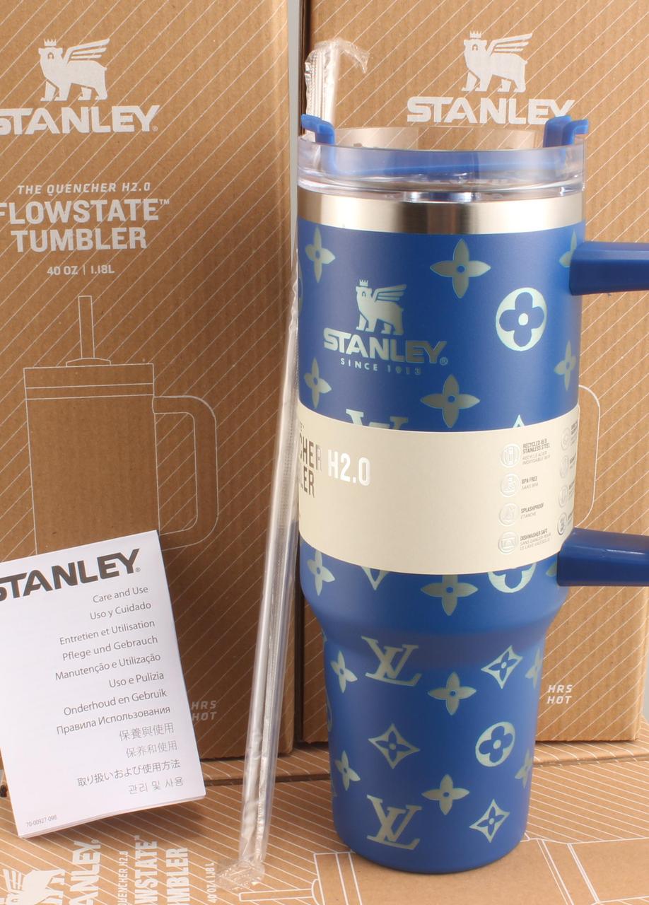 Термос термочашка Stanley Quencher H2.0 Tumbler з нержавіючої сталі 1,18 л Royal Blue Monogram KT6007835