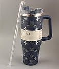 Термос термочашка Stanley Quencher H2.0 Tumbler з нержавіючої сталі 1,18 л Navy Blue Monogram KT6007836, фото 3