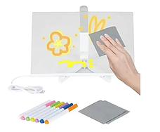 Світлодіодна дошка для малювання та нічник DIY Lamp з USB + фломастери (20*30 см), фото 5