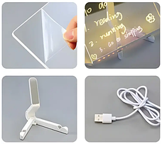Світлодіодна дошка для малювання та нічник DIY Lamp з USB + фломастери (20*30 см), фото 6