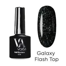 Світловідбиваючий топ для нігтів Valeri Top Galaxy Flash, 12 мл