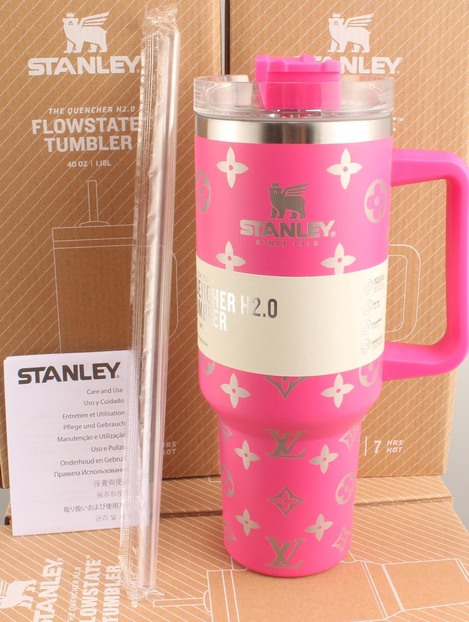 Термос термочашка Stanley Quencher H2.0 Tumbler з нержавіючої сталі 1,18 л Hot Pink Monogram KT6007843
