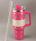 Термос термочашка Stanley Quencher H2.0 Tumbler з нержавіючої сталі 1,18 л Hot Pink Monogram KT6007843, фото 4