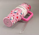 Термос термочашка Stanley Quencher H2.0 Tumbler з нержавіючої сталі 1,18 л Bright Pink KT6007847, фото 4
