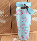 Термос термочашка Stanley Quencher H2.0 Tumbler з нержавіючої сталі 0,887 л Sky Blue KT6007849, фото 3