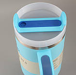 Термос термочашка Stanley Quencher H2.0 Tumbler з нержавіючої сталі 1,18 л Powder Blue KT6007807 solve, фото 2
