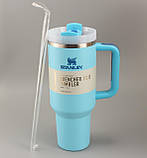 Термос термочашка Stanley Quencher H2.0 Tumbler з нержавіючої сталі 1,18 л Powder Blue KT6007807 solve, фото 4