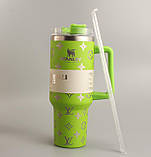 Термос термочашка Stanley Quencher H2.0 Tumbler з нержавіючої сталі 1,18 л Green Monogram KT6007828 solve, фото 2