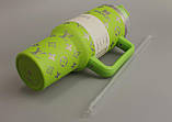 Термос термочашка Stanley Quencher H2.0 Tumbler з нержавіючої сталі 1,18 л Green Monogram KT6007828 solve, фото 3