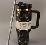Термос термочашка Stanley Quencher H2.0 Tumbler з нержавіючої сталі 1,18 л Black Monogram KT6007831 solve, фото 3