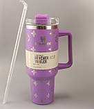 Термос термочашка Stanley Quencher H2.0 Tumbler з нержавіючої сталі 1,18 л Pastel Purple Monogram KT6007840 solve, фото 3