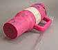 Термос термочашка Stanley Quencher H2.0 Tumbler з нержавіючої сталі 1,18 л Neon Pink Monogram KT6007834 peremogaua, фото 4