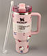 Термос термочашка Stanley Quencher H2.0 Tumbler з нержавіючої сталі 1,18 л Hello Kitty Light Pink KT6007846 peremogaua, фото 2