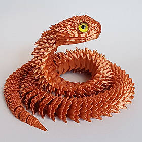 Іграшка Змія 3D шарнірна, 60 см, пластик/Гнучка іграшка змія/ Рухлива іграшка-антистрес 3д