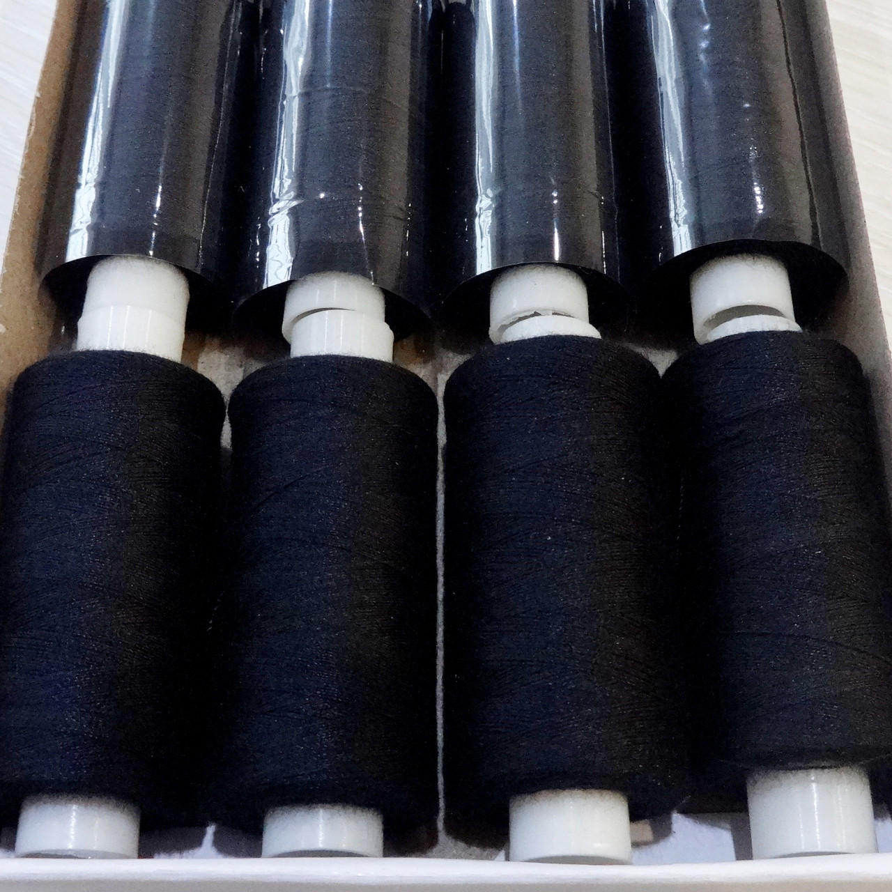 Нитки для шиття армовані №40/2 п/е 400Y Польща чорні, фото 1