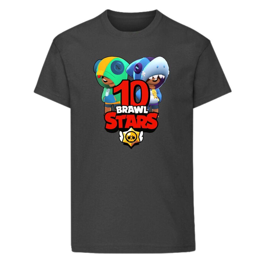Дитяча чорна футболка з принтом Brawl Stars 10 років