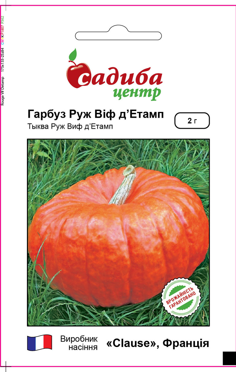 Насіння гарбуза Руж Віф д'Етамп (Clause/САДИБА ЦЕНТР) 2 г — середньопоздня (110-115 дн), округло-приплюснутий