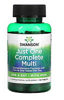 Мультивітаміни з залізом, 130 таблеток, Swanson