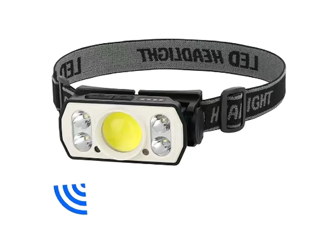 Ліхтар налобний Type-C із сенсорним датчиком Bailong MH-210 120шт 6484, фото 1