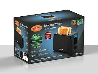Тостер на 2 тости 1000Вт 2 Slice Toaster BITEK BT-263 12шт 6848