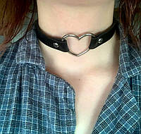 Рок чокер с сердечком (рок колье, атрибутика рокеров)