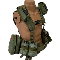 РЕМІННО-ПЛЕЧОВА СИСТЕМА РПС ОЛИВА WARBELT MOLLE З ПІДСУМКАМИ