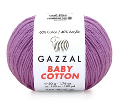 Пряжа Baby cotton-3414 бузково-рожевий