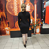 Жіноча чорна сукня-сорочка під горло, фото 3