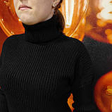 Жіноча чорна сукня-сорочка під горло, фото 4