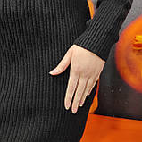 Жіноча чорна сукня-сорочка під горло, фото 7