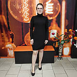 Жіноча чорна сукня-сорочка під горло, фото 8