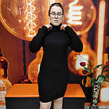 Жіноча чорна сукня-сорочка під горло, фото 9