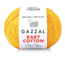 Пряжа Baby cotton-3417 жовтий