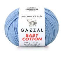 Пряжа Baby cotton-3423 блакитний