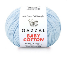 Пряжа Baby cotton-3429 блідо-блакитний