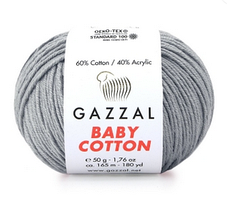 Пряжа Baby cotton-3430 сірий